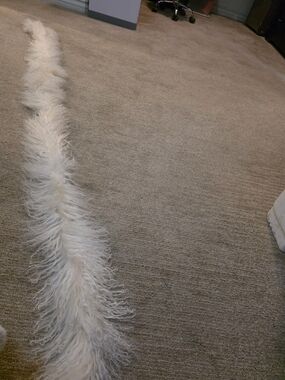 Real Fur Mongolian Lamb Cream and Tag Detail, Shows Authenticity